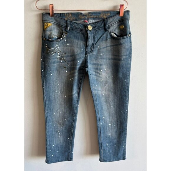 Apple Bottom Womens Y2K Embroidered Stretch Low Rise Denim Jeans Blue Sz 9/10 - Picture 14 of 14